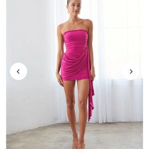 Elegant Pink Strapless Dress